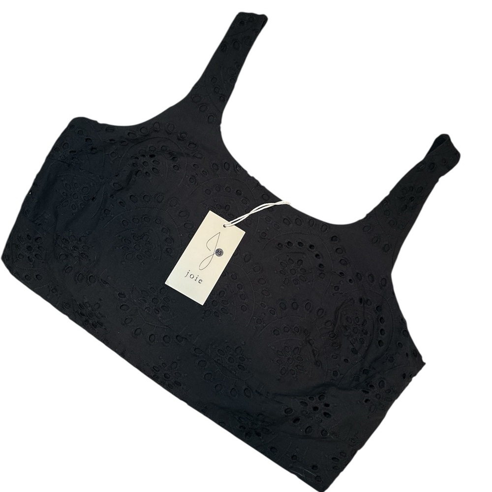 NWT Joie Black Eyelet Crop Tank - XL
